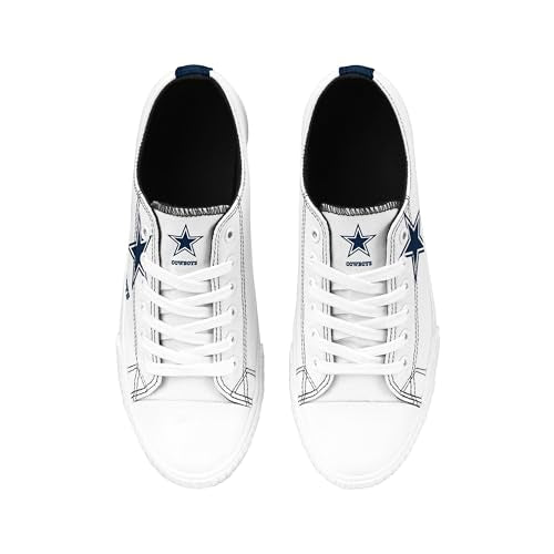 Women's Big Logo Low Top White Canvas Sneakers