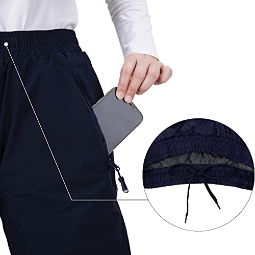 33,000ft Women's Rain Pants Medium Blue Lightweight Waterproof Overpants