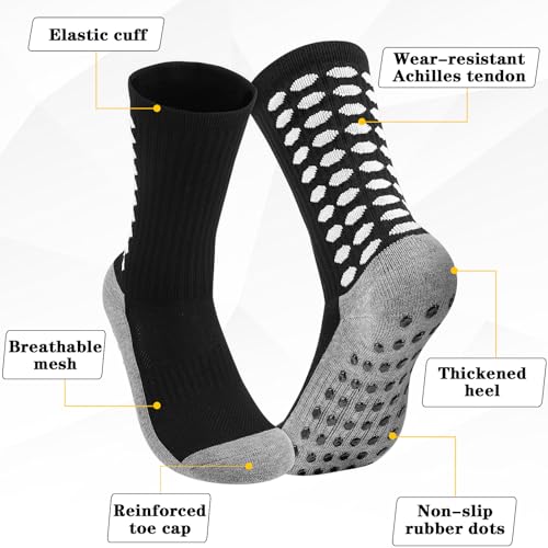 Kids Youth Grip Soccer Socks - 13-17 Years / 4 Pairs