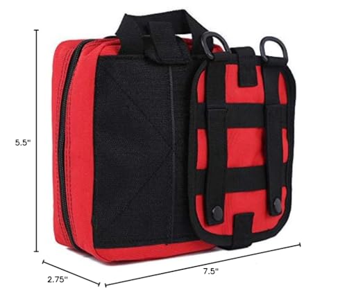 Molle First Aid Pouch - Tactical IFAK EMT Pouch, Red