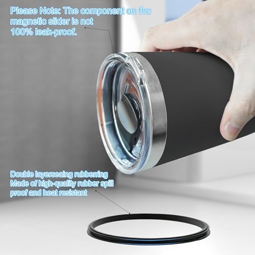 4 Pack 20 oz Tumbler Replacement Lids with Magnetic Slider - BPA Free
