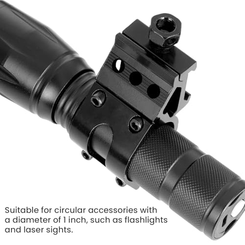 Offset Picatinny Flashlight Mount - 1 Inch Aluminum Alloy