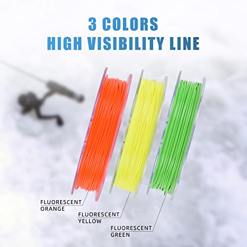 Ice Fishing Rattle Reel Line - Fluorescent Orange 65FT-3IPS