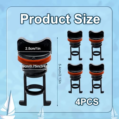 Kayak Drain Plugs - 4 Pack Nylon Boat Drain Plugs - Orange