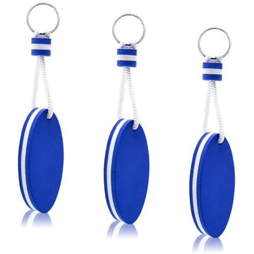 Floating Foam Keychains - Waterproof Buoyant Key Ring - Blue