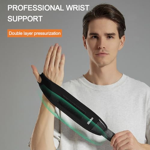 Adjustable Compression Wrist Support Brace - Carbon Fiber Black