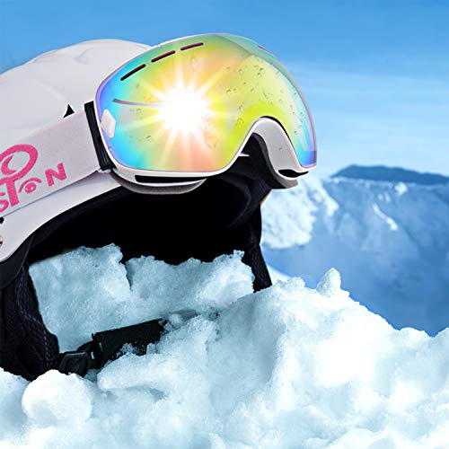 Snowboard Ski Goggles with Anti-Fog & Detachable Lens - Pink