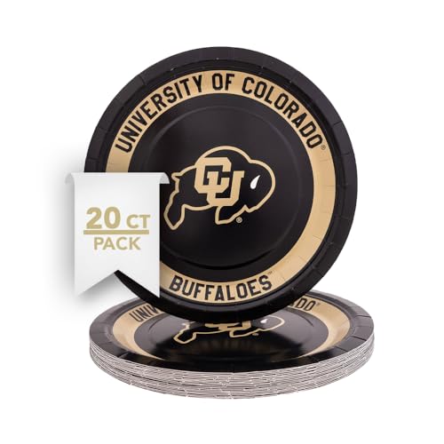 University of Colorado Paper Plates - 20 Count 9-Inch Round