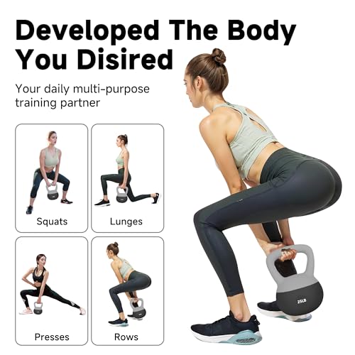 Leikefitness Black 25 lb Soft Kettlebell for Home Workout & Strength Training