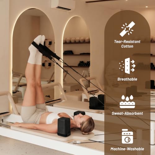 Cotton Pilates Reformer Shoulder Block Covers - Black, Non-Slip