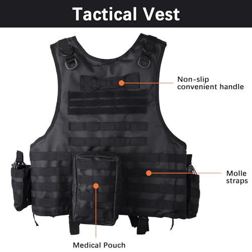Adjustable Tactical Airsoft Vest with Removable Pouches