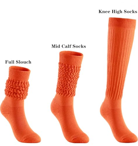Knee High Slouch Socks for Women - Soft Scrunch Socks, Size 5-11 - Mixed Color