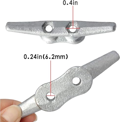 VEITHI 24 Pack 4-Inch Galvanized Marine Dock Cleats with Hardware, Silver
