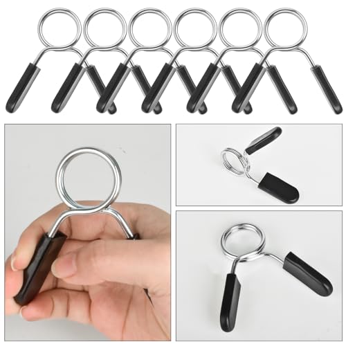 Spring Clip Collars for Olympic Barbells - 1 Pair Weight Clips