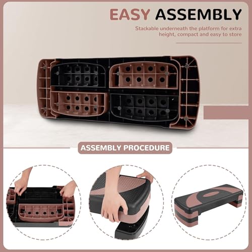 31" Aerobic Step Platform - Adjustable Height, Pearly Pink