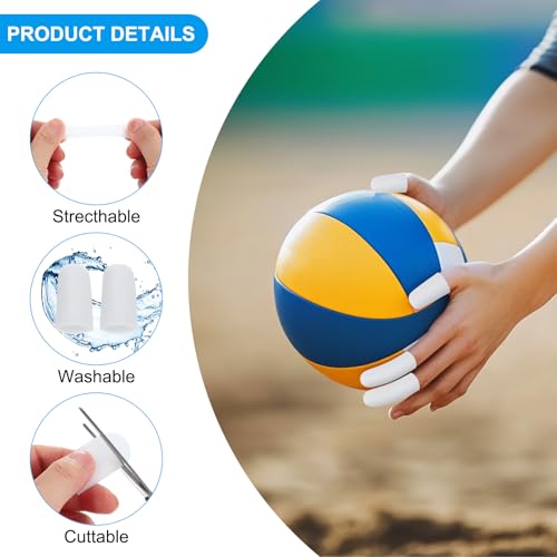 Silicone Gel Finger Cots - 1.6" White Fingertip Protectors (10 Pcs)