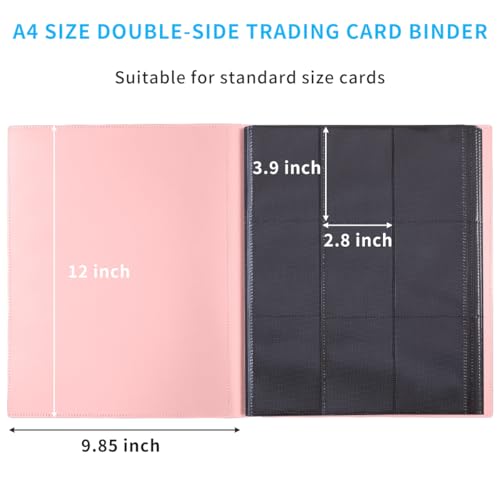 360 Pocket Trading Card Binder - Side Loading Card Holder - Pink