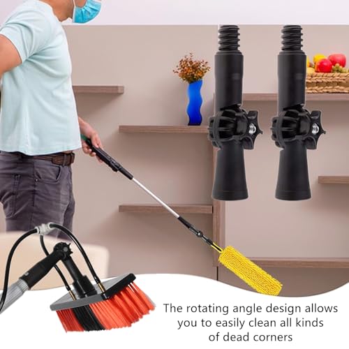 2 PCS Mop Extension Pole Adapter Rotatable Angle Adaptor Broom Handle Adapter Plastic Paint Brush Extender for Threaded Extension Pole