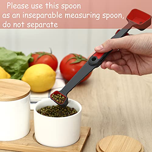 Collapsible Silicone Measuring Cups & Spoons Set - Red, 8 Pieces