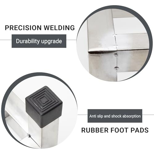 2 Pack Dunnage Rack,15.7"X11.8"X3.5" Stainless Steel Dunnage Racks,Kitchen Basement Garage Storage Racks,1000 lbs Capacity