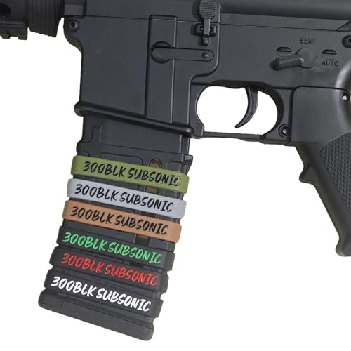 .300 Blackout Subsonic Magazine Marking Bands - 12 Pack Black-Red