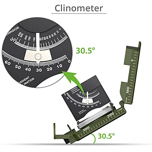 Waterproof Sighting Compass with Clinometer - Army Green