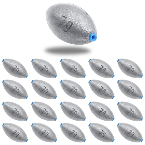 Bullet Egg Sinkers Fishing Weights - 1/4oz, 20pcs