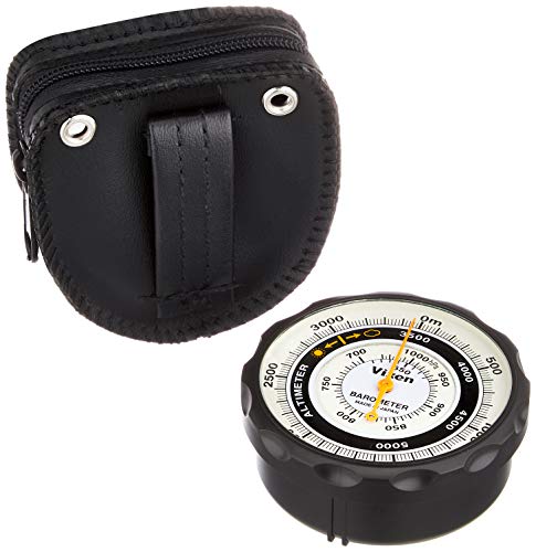 Analog Altimeter with Barometer - Compact Portable Black
