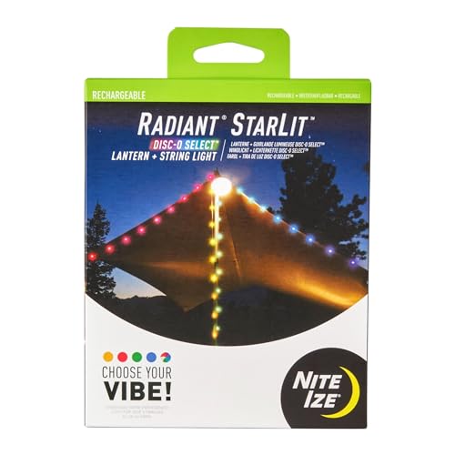 Nite Ize Radiant StarLit Rechargeable Lantern & String Lights, Waterproof, 200 Lumens