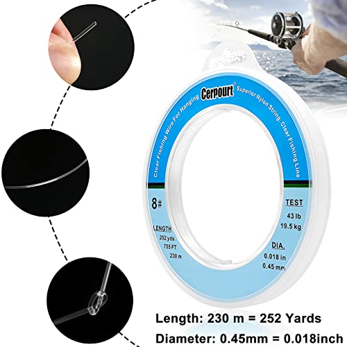 Clear Monofilament Hanging Wire - 755ft Invisible Nylon String for Crafts
