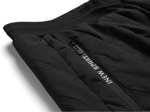 LBL Men's Fleece Jogger Pants Sherpa Lined Winter Activewear Medium Black