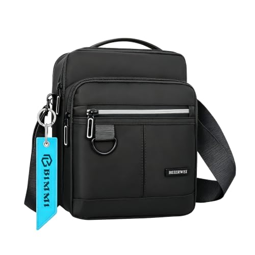 BIMMI Small Waterproof Crossbody Messenger Bag for Men - Black