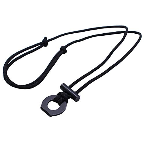Survival Necklace with Ferro Rod, Striker & Tinder Cord