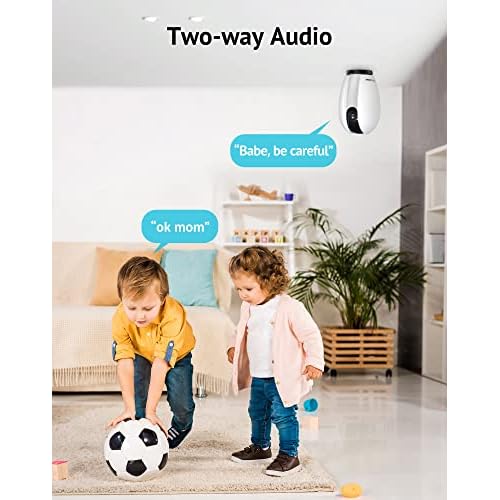 LaView Security Cameras 2k with Color Night Vision, 4MP Cameras for Home Security with Motion Detection, Two-Way Audio, Indoor WiFi Camera for Baby/Pet, Alexa, USA Cloud Service,White