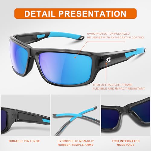 Polarized Sports Sunglasses with UV Protection for Men & Women