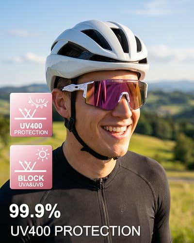 Lightweight Sports Sunglasses UV400 - Pink | Impact-Resistant & HD Lenses for Running, Cycling, Golf
