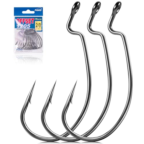 EWG Worm Hooks - Black Nickel, High Carbon Steel, #1/0, 10pcs