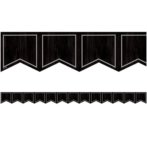 Teacher Created Resources Modern Farmhouse Black Pennants Die-Cut Border Trim