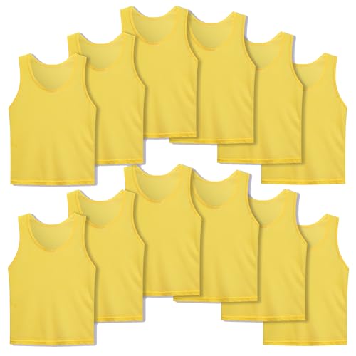 Practice Scrimmage Vests for Kids & Adults - 12 Pack