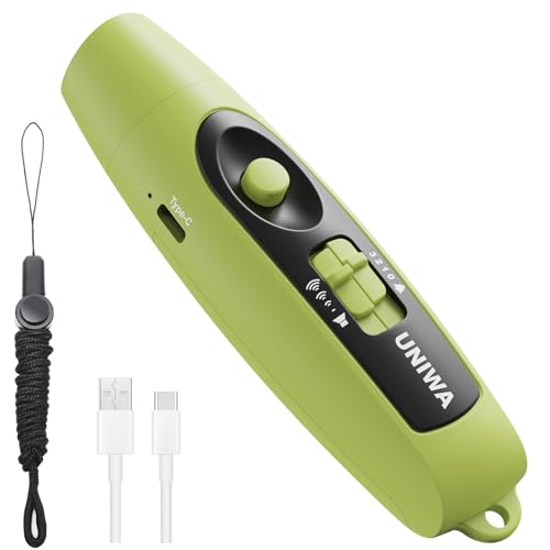UNIWA Green Electronic Whistle with USB Charging, 3 Tone & High Volume for Referees & Outdoor Safety