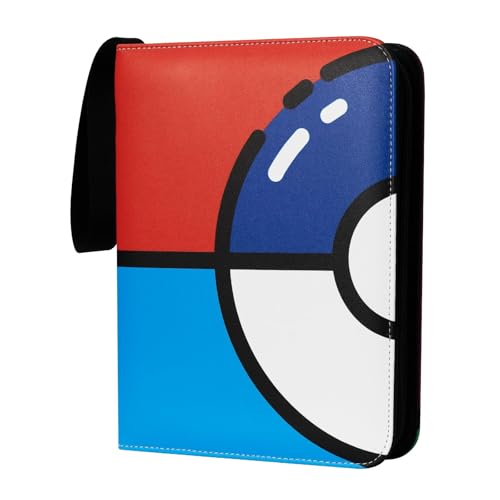 4-Pocket Trading Card Album - 400 Pockets Card Holder - Red Blue