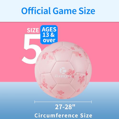 Kuangmi Sakura Size 5 Soccer Ball - Indoor & Outdoor Match Ball for Adults & Youth