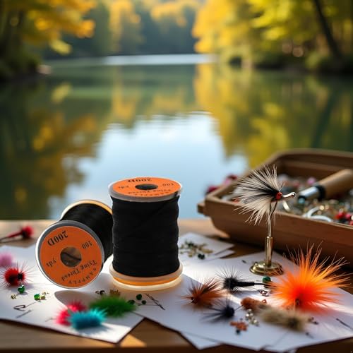 Fluorescent Fly Tying Thread - Premium 200D, 100 Yards for Salmon & Bass
