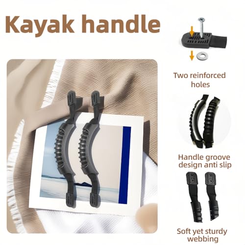Universal Kayak Handle Replacement Set - Non-Slip Grip, 11.42 inch