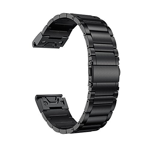LDFAS Black Titanium Watch Band Compatible with Garmin Fenix 9 Pro/8/7/6 47mm & Forerunner 965, Epix Gen 2, 22mm QuickFit Strap