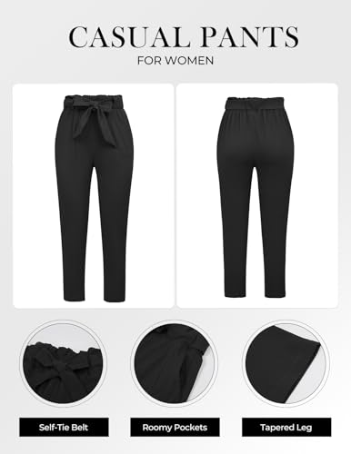 GRACE KARIN Women’s High Waist Business Casual Work Pants Black Large