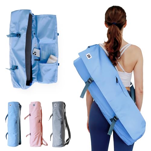 Yoga Mat Bag with Adjustable Strap - Fits 26" Mats - Powder Blue
