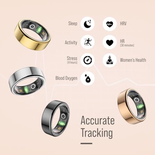 Herz P1 Smart Ring - Size 9, Silver - Tracks 20+ Health Metrics