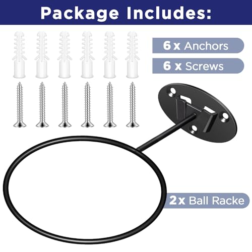 Wall-Mounted Basketball Holder - 2 Pack Ball Storage Solution