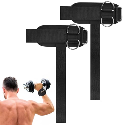 Weight Lifting Straps with Dual D-Rings for Cable Machines & Deadlifts